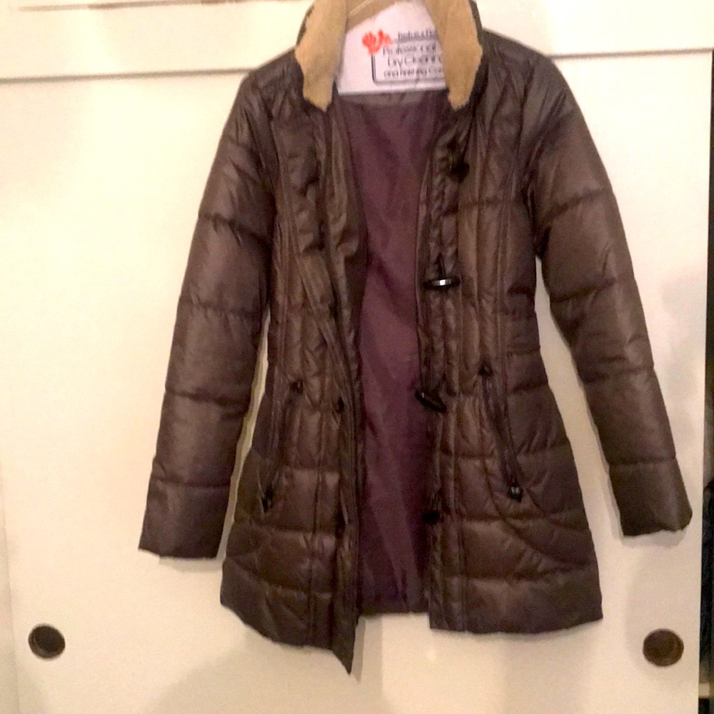 Winter coat beautiful cozy bronze brown color XS